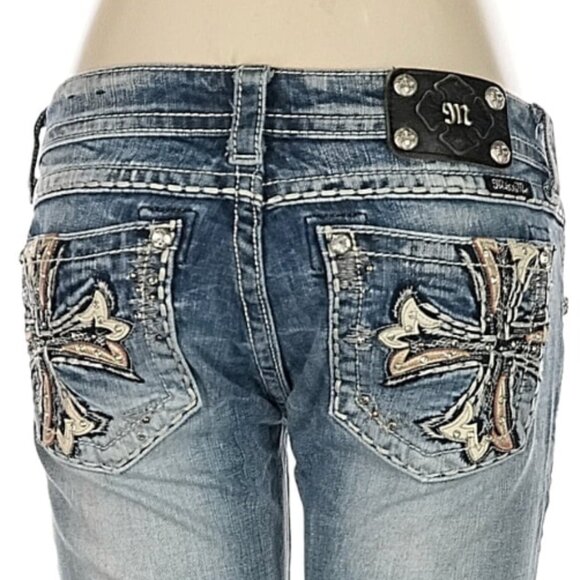 ✨MISS ME✨Women's Blue Denim Low Rise Skinny Jeans - Picture 1 of 5